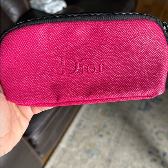 Dior Travel Pouch Set – Pink & Blue Cosmetic Bags + Silver “D” Charm – Authentic - Picture 14 of 14